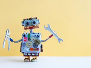 What kind of shoes do robots wear during the winter?