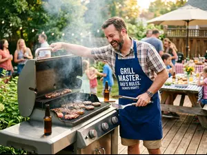 Why was Dad hugging the grill so tightly?